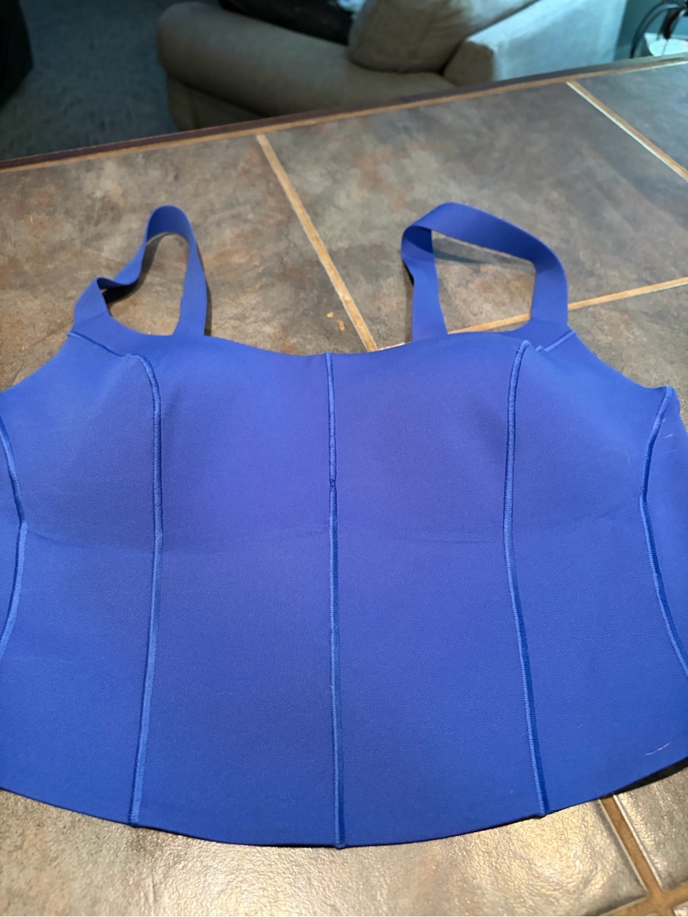 Offline aerie- Women’s Seam-Panel Crop  padded sport Bra in Electric Blue- XL